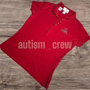 2/$24 💥♻ Antigua Cardinals SS Embroidered Logo Red Polo Shirt | Medium | 4041